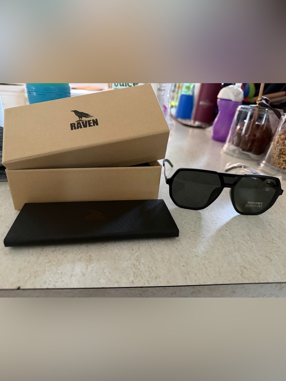 Ravens Men’s Black Polarized Sunglasses